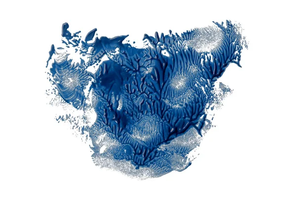 Blauwe Borstel Geïsoleerd Witte Achtergrond Waterverf — Stockfoto