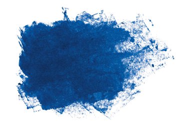 Mavi fırça beyaz arkaplanda izole edilmiş. Suluboya