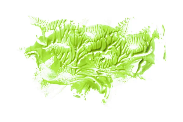 Glänzend Grüne Pinsel Aquarellmalerei Isoliert Auf Weißem Hintergrund Aquarell — Stockfoto