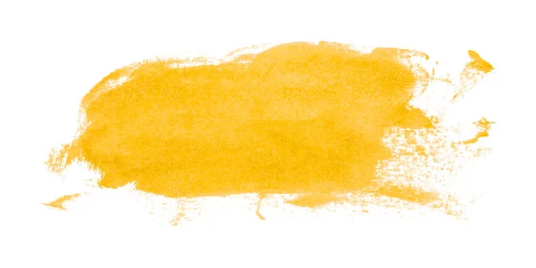 Žlutý Štětec Izolovaný Bílém Pozadí Akvarel — Stock fotografie