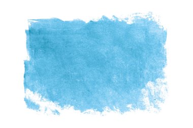 Açık mavi boya fırçası beyaz arkaplanda izole edilmiş. Suluboya