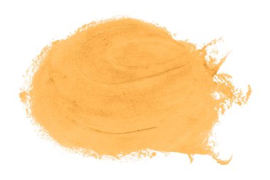 Turuncu fırça beyaz arkaplanda izole edilmiş. Altın kayısı rengi