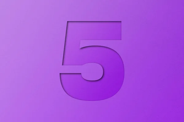 紫色の紙スタイルの紙フォント番号5 — ストック写真