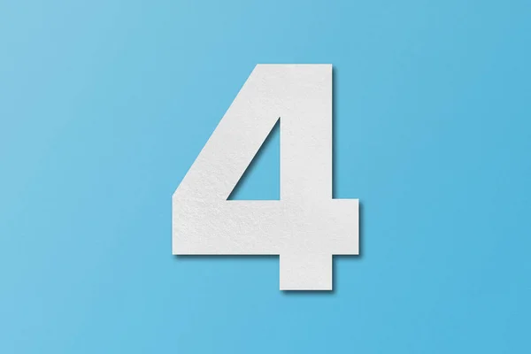 Tipo Papel Blanco Alfabeto Número Aislado Sobre Fondo Azul Claro — Foto de Stock