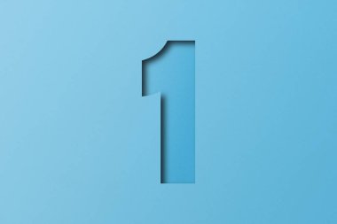 Açık mavi kağıt alfabe kağıt numarası 1