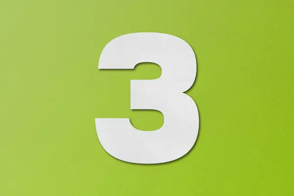Papel Alfabeto Papel Verde Número — Fotografia de Stock