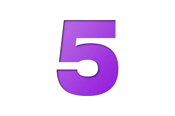Число Фиолетовый Шрифт Выделен Белом Фоне — стоковое фото