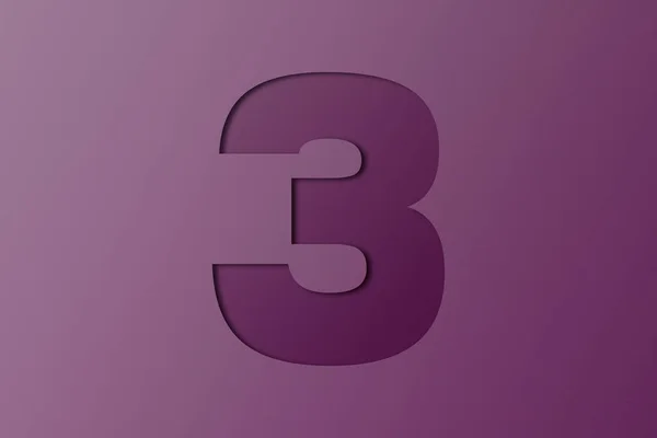 Темно Фиолетовый Бумажный Шрифт Номер — стоковое фото