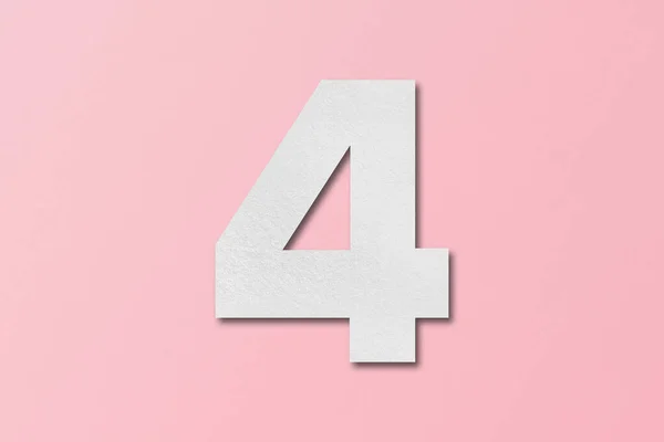 Weißes Papier Papier Alphabet Nummer Isoliert Auf Rosa Hintergrund — Stockfoto