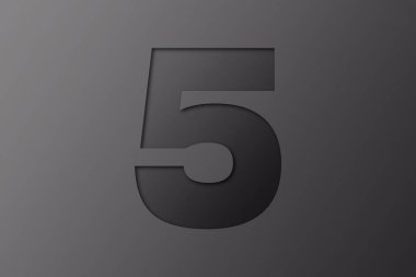 siyah ve gri kağıt tipi kağıt yazı tipi numarası 5