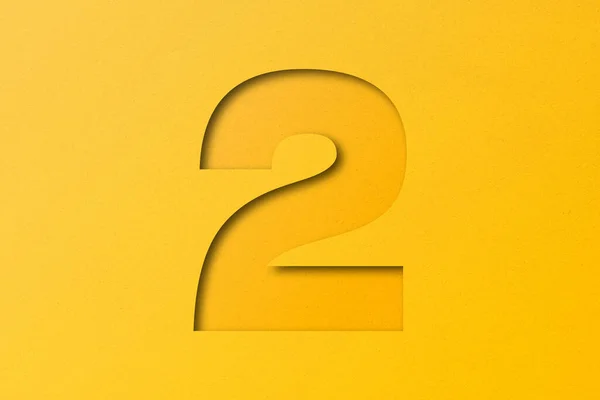 Papel Amarelo Tipo Papel Fonte Número — Fotografia de Stock