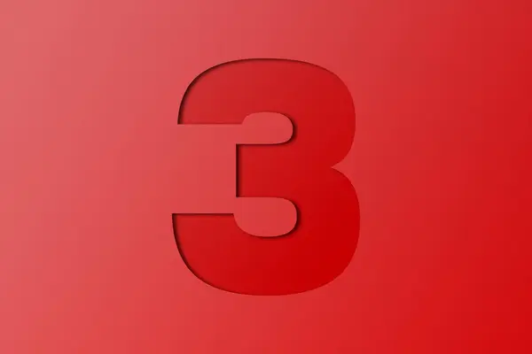 Papel Vermelho Alfabeto Número Papel — Fotografia de Stock