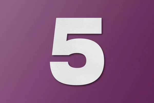 Papel Blanco Tipo Papel Número Letras Aislado Sobre Fondo Púrpura — Foto de Stock