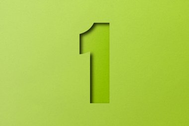 yeşil kağıt alfabe kağıt numarası 1