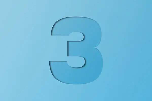 Papel Alfabeto Azul Claro Número Papel — Fotografia de Stock