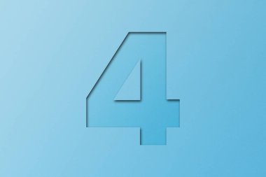 Açık mavi kağıt alfabe kağıt numarası 4