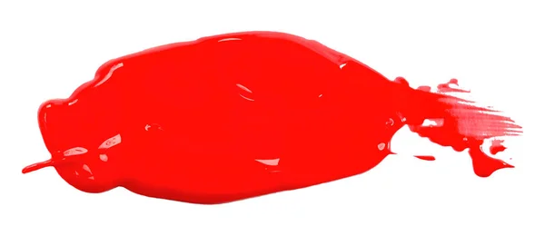 Kırmızı Fırça Beyaz Arkaplanda Izole Edilmiş Suluboya — Stok fotoğraf