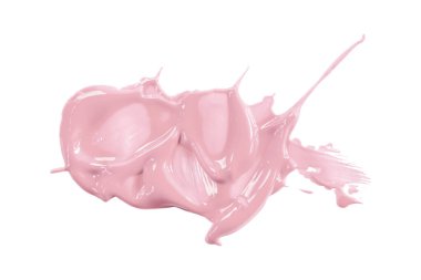 Pembe boya fırçası beyaz arka planda izole edilmiş. Suluboya