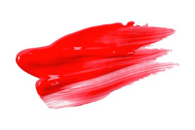 Kırmızı fırça beyaz arkaplanda izole edilmiş. Suluboya
