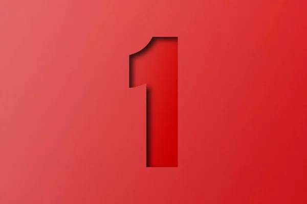 Papel Rojo Alfabeto Papel Número — Foto de Stock