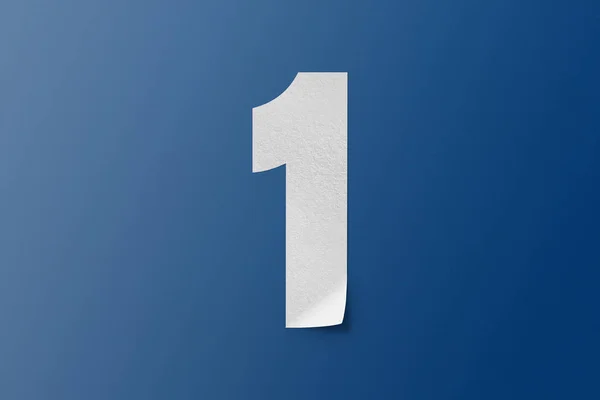 Weißes Papier Typ Papier Buchstabe Nummer Isoliert Auf Blauem Hintergrund — Stockfoto