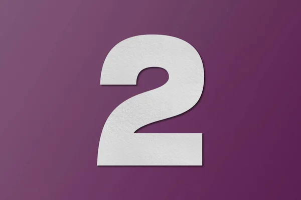 Бумажный Алфавит Белого Типа Номер Изолирован Темно Фиолетовом Фоне — стоковое фото