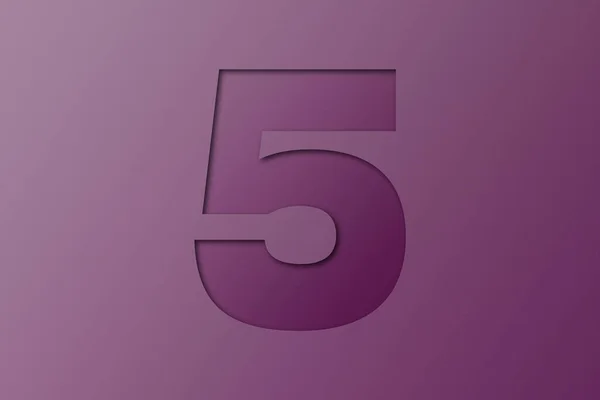 Dark Purple Paper Style Paper Lettertype Nummer — Stockfoto