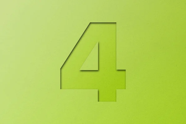 Groen Papier Papieren Lettertype Stijl Nummer — Stockfoto