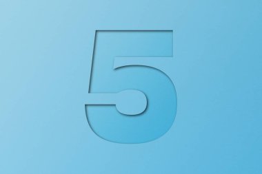 Açık mavi kağıt biçimi kağıt yazı tipi numarası 5