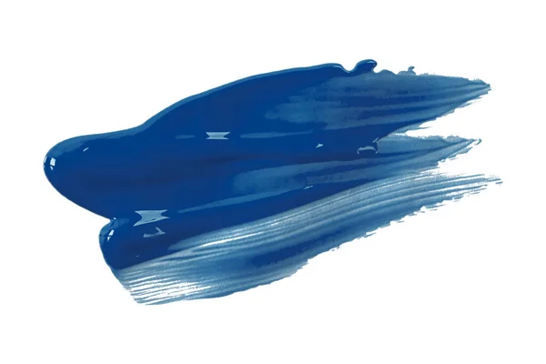 Голубая Кисть Выделена Белом Фоне Акварель — стоковое фото