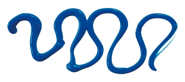 Синя Акварельна Крапля Зигзагу Ізольована Білому Тлі — стокове фото