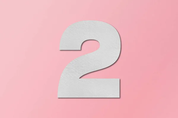 Бумажный Алфавит Белого Типа Номер Изолирован Розовом Фоне — стоковое фото