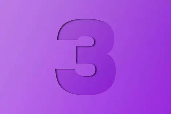 Papel Púrpura Estilo Alfabeto Papel Número — Foto de Stock