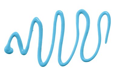 Açık mavi suluboya damlaları beyaz arkaplanda izole edilmiş zigzag.