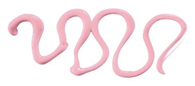 Pembe suluboya damla zigzag beyaz arkaplanda izole.