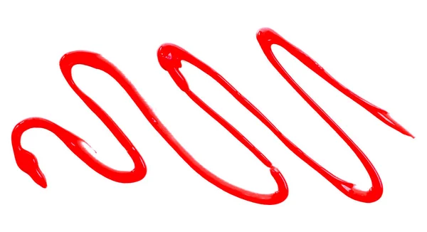 Красный Капли Акварели Зигзаг Изолированы Белом Фоне — стоковое фото