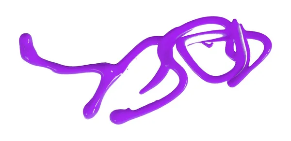 Фіолетовий Акварельний Краплинний Зигзаг Ізольований Білому Тлі — стокове фото