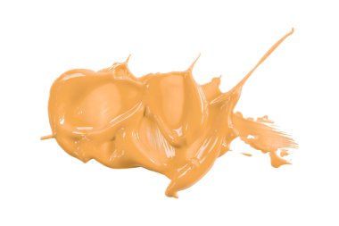 Turuncu fırça beyaz arkaplanda izole edilmiş. Altın kayısı rengi