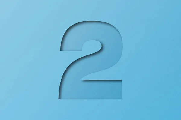 Ljusblå Konfetti Papper Typsnitt Stil Nummer — Stockfoto