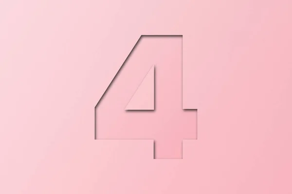 Pink Confetti Paper Lettertype Style Number — Stockfoto