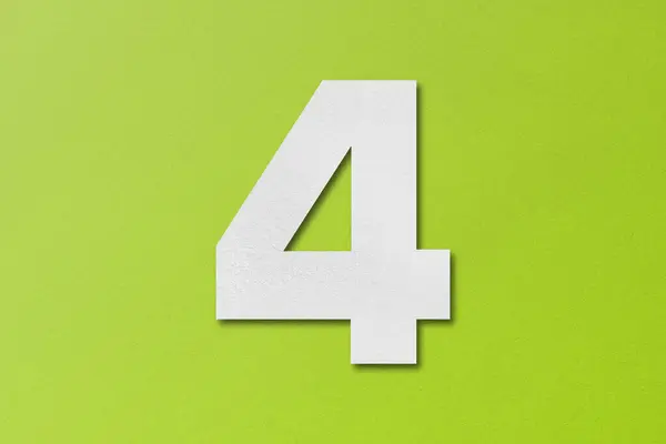 Λευκό Χάρτινο Αλφάβητο Τύπου Χαρτιού Αριθμός Απομονωμένο Πράσινο Φόντο — Φωτογραφία Αρχείου