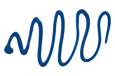 beyaz arkaplanda mavi suluboya damla zigzag izole