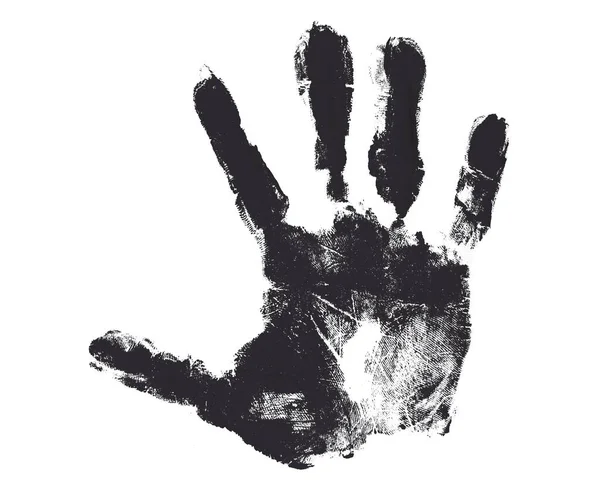 Schwarz Grauer Handabdruck Isoliert Auf Weißem Hintergrund Menschliche Handfläche Und Stockfoto