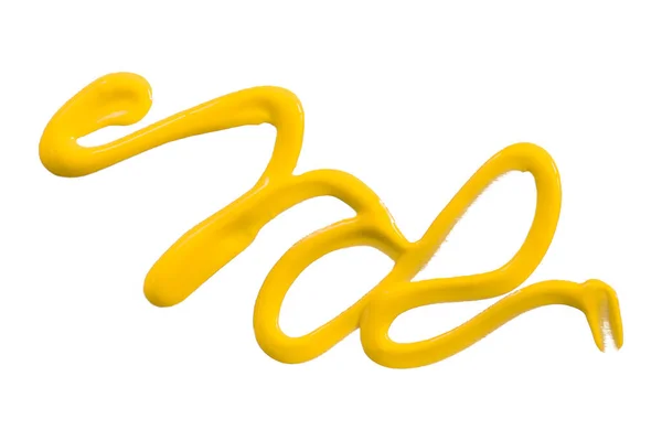 Желтый Капли Акварели Зигзаг Изолированы Белом Фоне — стоковое фото