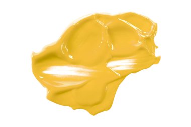 Sarı fırça beyaz arkaplanda izole edilmiş. Suluboya