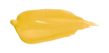 Sarı fırça beyaz arkaplanda izole edilmiş. Suluboya
