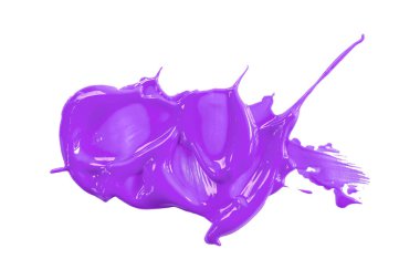 Mor fırça beyaz arkaplanda izole edilmiş. Suluboya