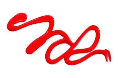 beyaz arkaplanda kırmızı suluboya damla zigzag izole