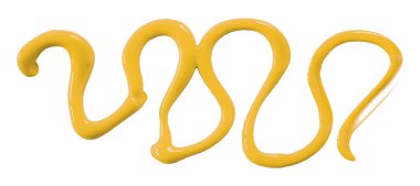 Sarı suluboya damla zigzag beyaz arkaplanda izole.