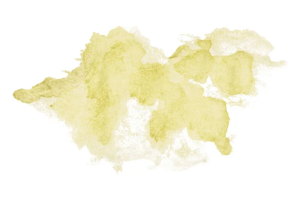 Jasnożółte Tło Akwareli Artystyczna Farba Rąk Izolowany Białym Tle — Zdjęcie stockowe